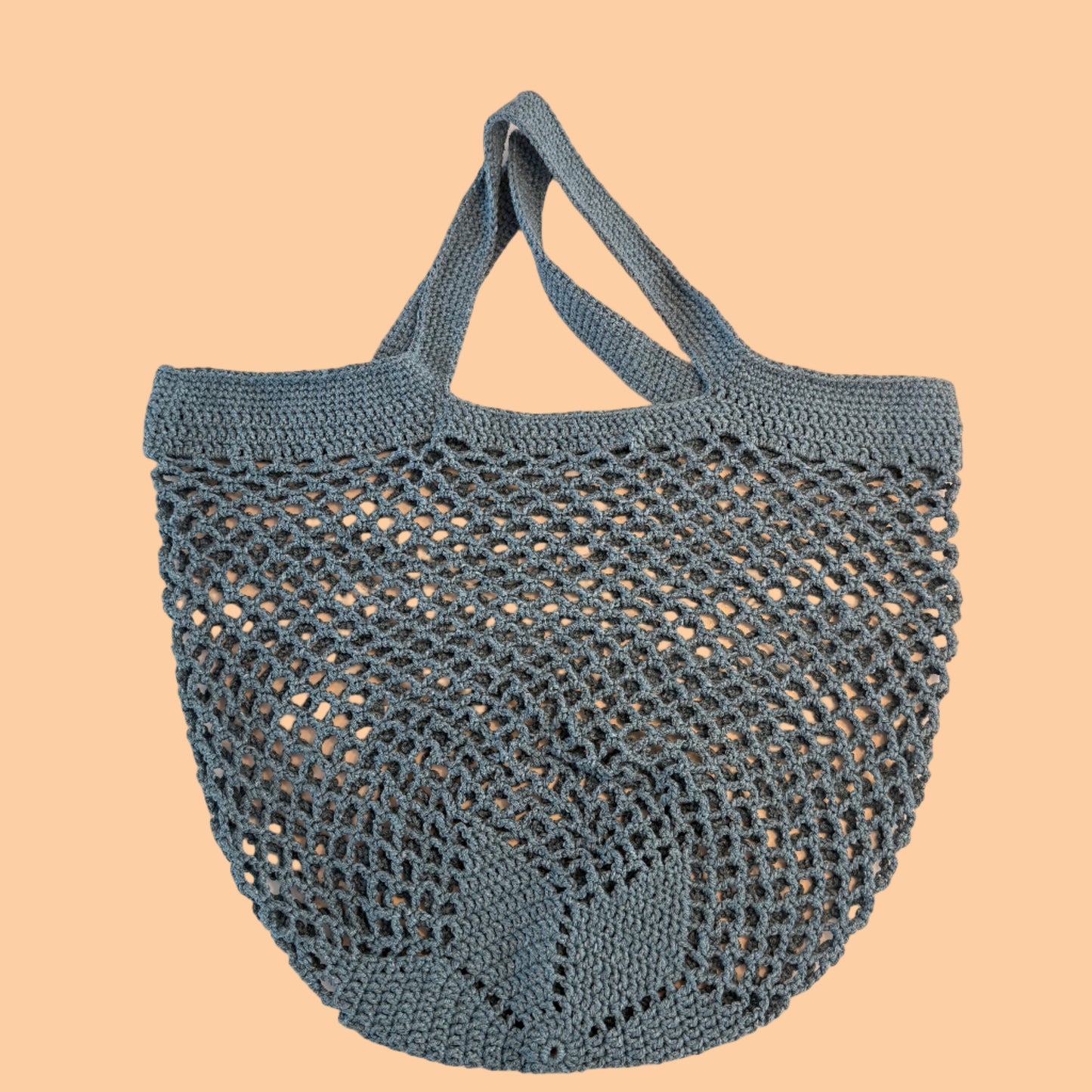Sunset shopper mesh market bag in blue