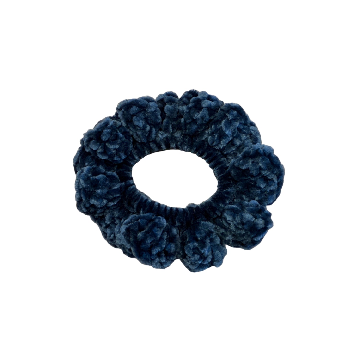 Blue scrunchie on a white background