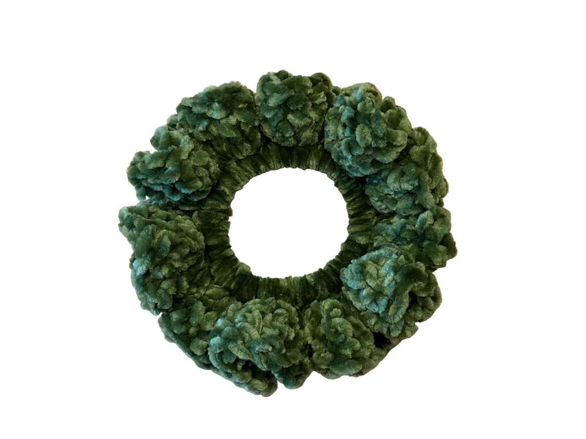 Lime scrunchie on a white background