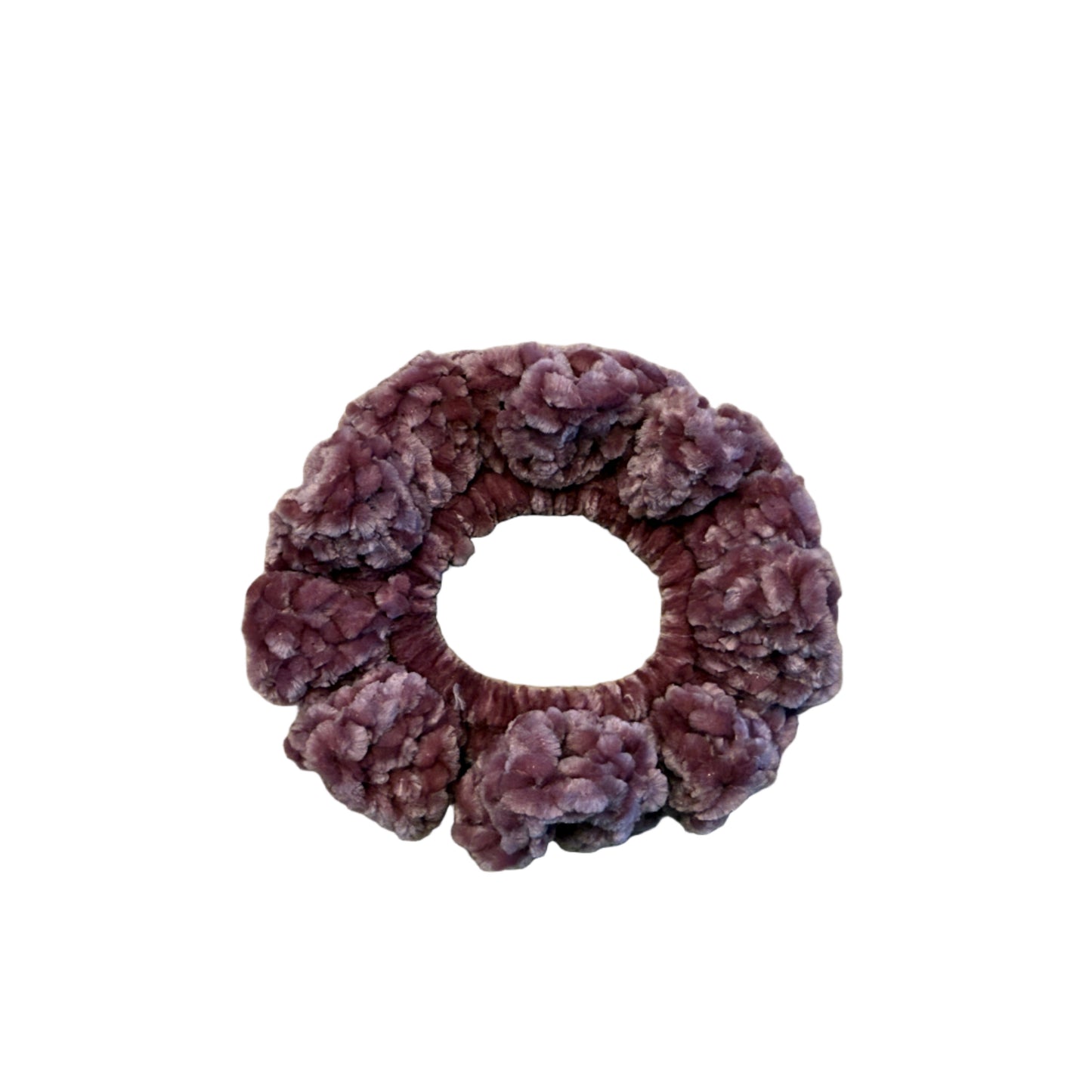 Raspberry scrunchie on a white background